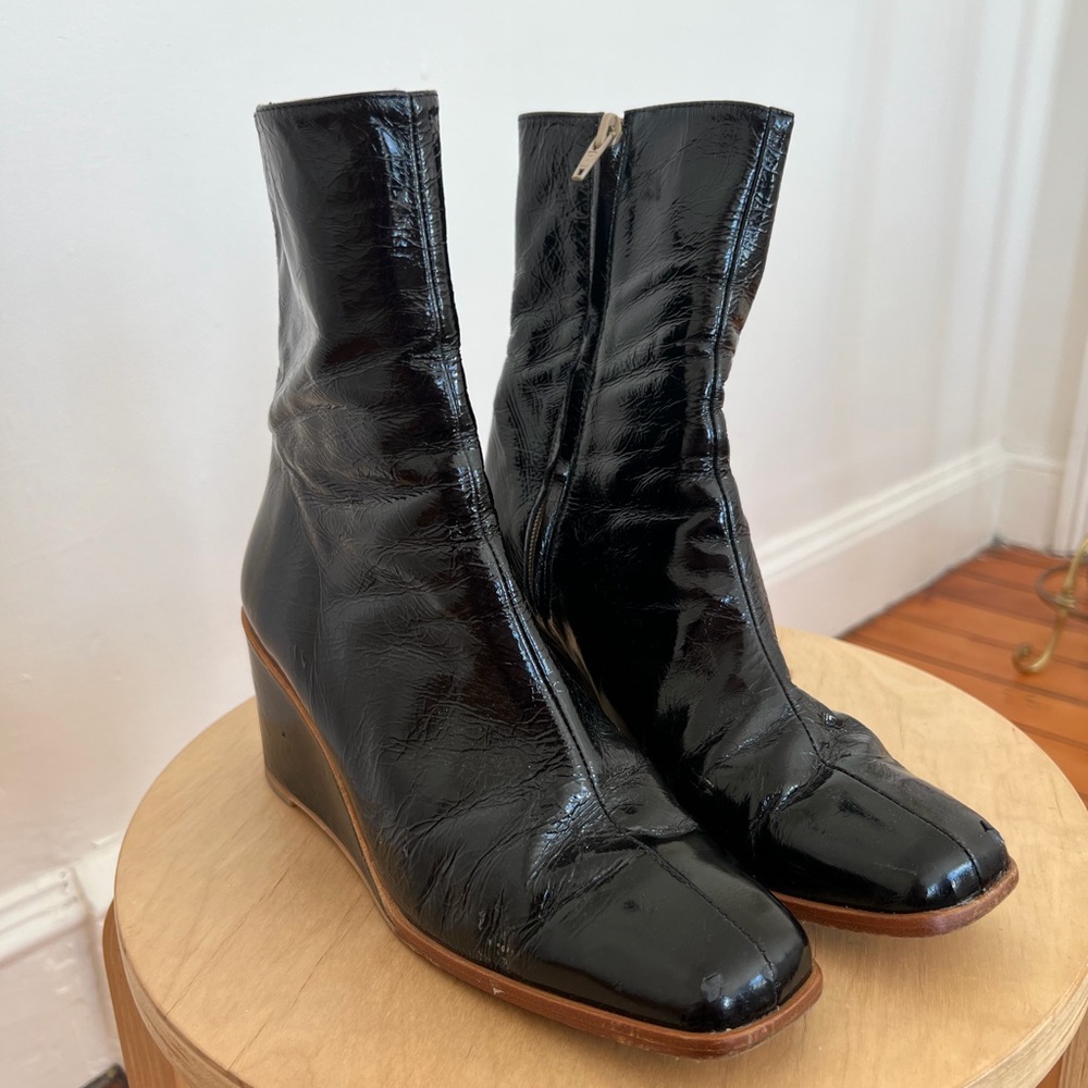 Black Patent Leather Paloma Wool Ankle Boots - Picture 7 of 7